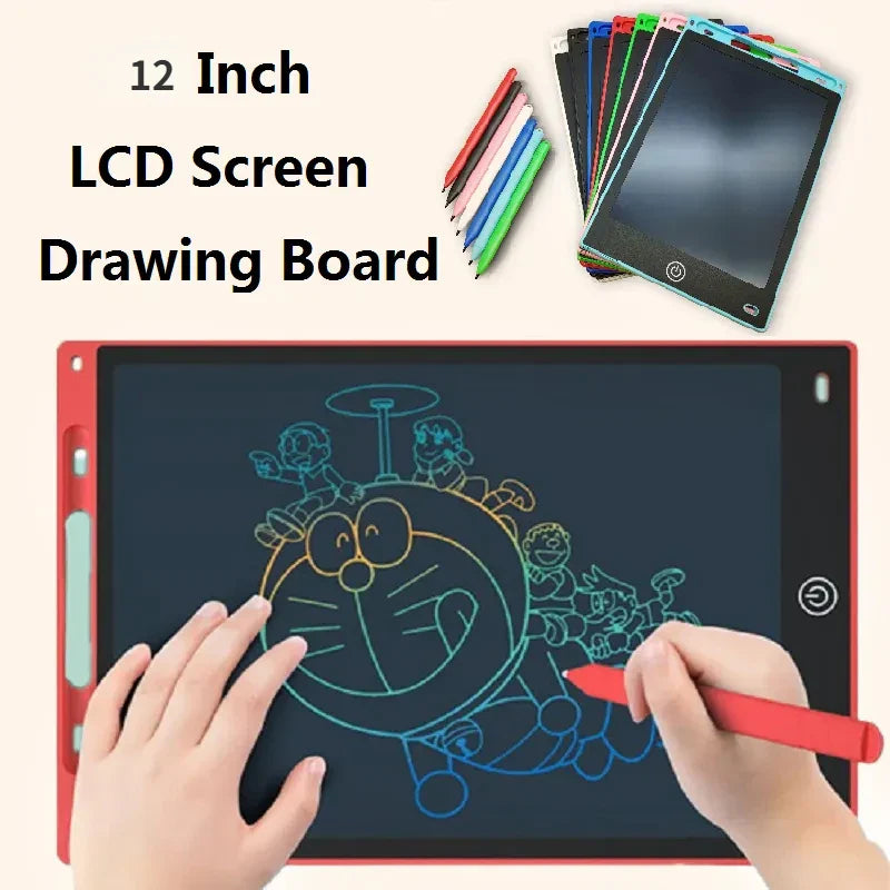 12 Inch 2 Styles LCD Writing Tablet Drawing Board Repeatable Erasable and Writable LCD Handwriting Pad for Children Boys Girls