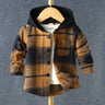 Autumn Long Sleeved Children's Clothing Boys Top Hooded Plaid Shirt Casual Cotton Winter Coat 3 6 9 Months Baby Clothing