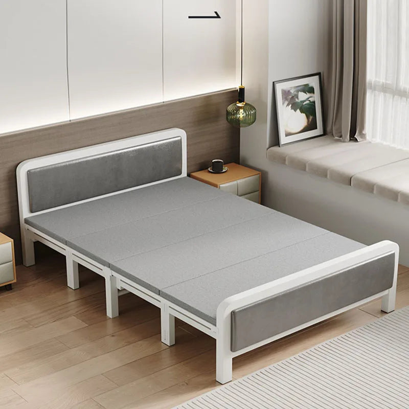 Double Bedroom Bed Children Luxury Folding Headboards Girls Portable Bed Frame Metal Japanese Cama Individual Home Furniture