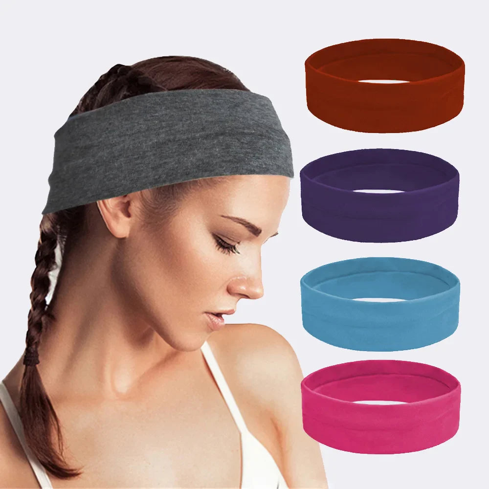 Summer Sports Yoga Headbands for Women Simple Adjustable Men Running Absorb Sweat Elastic Hair Bands Soild Headband Wholesale