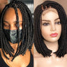 Short Bob Braided Wigs Full Lace Front Box Braid Wigs Synthetic Black 360 Lace Frontal Cornrow Wigs Braid African Women 10 Inch