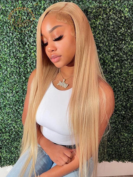 Honey Blonde Colored Body Wave Lace Front Human Hair Wig Color 27 Pre Plucked 13x6 HD Transparent Lace Frontal Wigs For Women