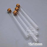 50pcs/lot Clear Lab Glass Test Tube with Cork Stoppers and Round Bottom, Small Science Vials  Educational and School Supplies