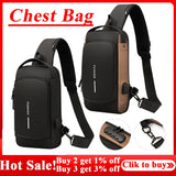 Anti-theft Tape Bag Portable Backpack with USB Charging Port Male PU Shoulder Outdoor Sports Crossbody Bag Men Fashion Chest Bag