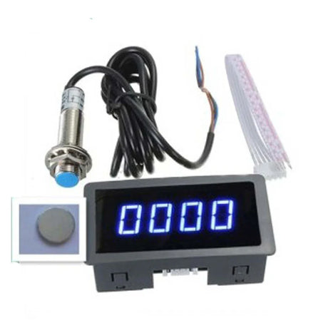 Speed Measuring Instrument 4 Digital LED Tachometer Gauge RPM Speed Meter+Hall Proximity Switch Sensor NPN For Motor Detecting