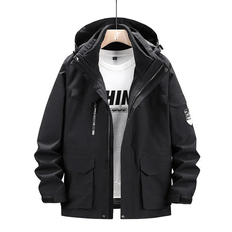 Plus Size 8xl Outdoor Waterproof Men's Two-pieces Sets 3 In 1 Thick Warm Coats Camping Windbreaker Winter Parka Hiking Jackets