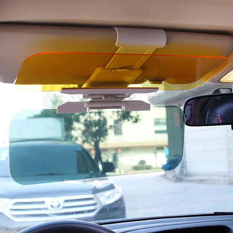 Car Sun Visor HD Anti-UV Day Night 2 in 1 Dazzling Goggle Vision Sun Block Anti-Dazzle Sunshade Rotatable Clear Driving Mirror