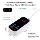 Multiple USB Charger PD 30W Type C Fast Charger Quick Wall Chargers Power Adapter 3.0 Charger UK EU US Plug Mobile Phone Charger