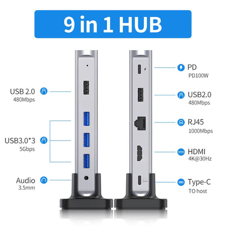 LENTION USB C HUB Docking Station 10 IN 1 4K60Hz HDMI PD100W Card Reader Type-C USB 3.0 Adapter for New MacBook Pro Air Laptop