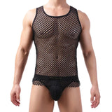 Men's Tank Tops Transparent Big Mesh Sleeveless Singlet Summer Breathable Fashion Undershirt Sexy Fishnet Vests