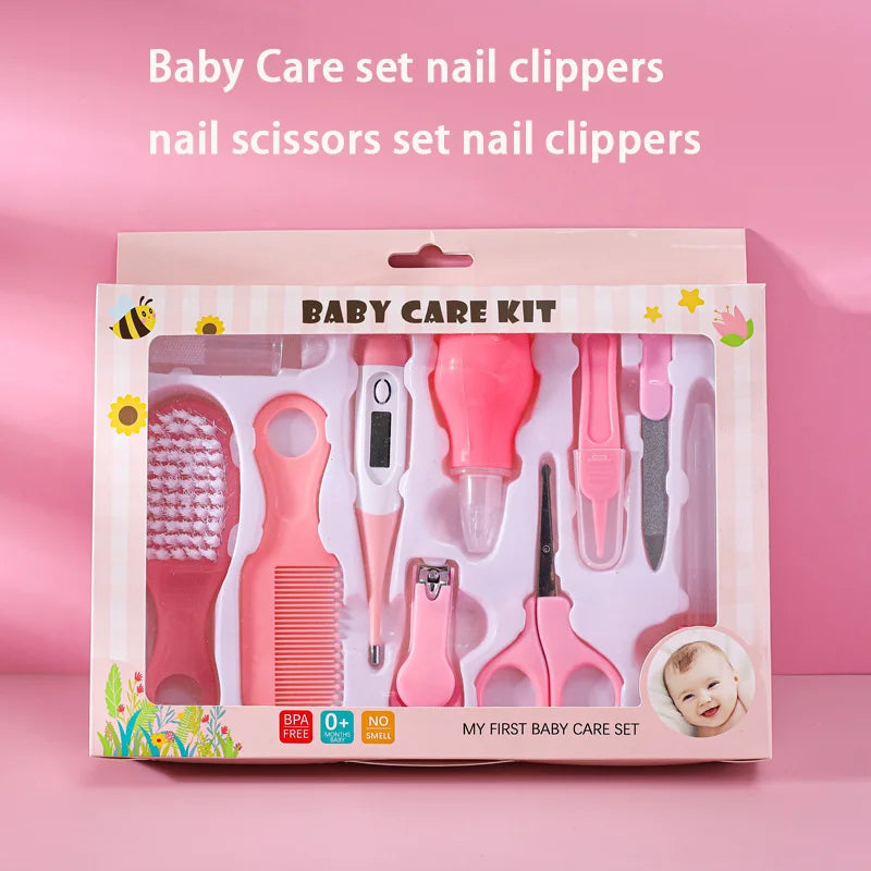 Dr.isla Kids Gift 10Pcs/set Newborn Baby Care Kit Thermometer Kid Toiletries Baby Kids Nail Hair Health Care Grooming Brush Kit