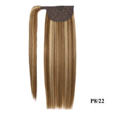 Straight Human Hair Ponytail Wrap Around Horsetail Clips-In Brazilian Machine Made Remy Hair wig 120g