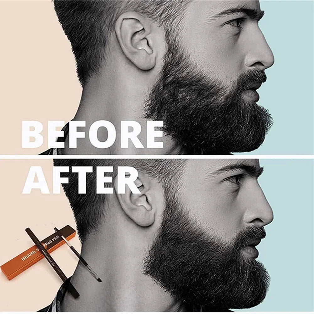 Beard Pen Barber Pencil Facial Hair Styling Eyebrow Tool Mustache Repair Waterproof Coloring Tools Men Cosmetics Beard Filler