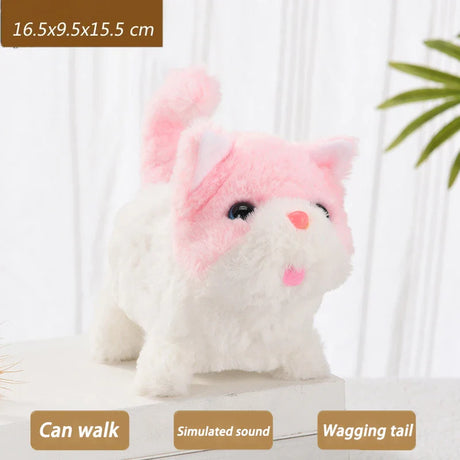 New Walking Kitty Plush Toy Electric Interactive Cat Stuffed Animal Meowing Tail Wagging Head Nodding Cat Pet Toy For Kids Gift