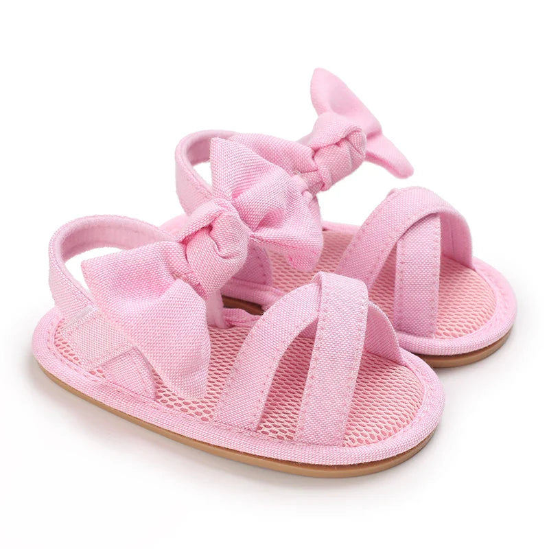 Girls' sandals Bowknot pearl sandals Children's sandals Toddler walking shoes