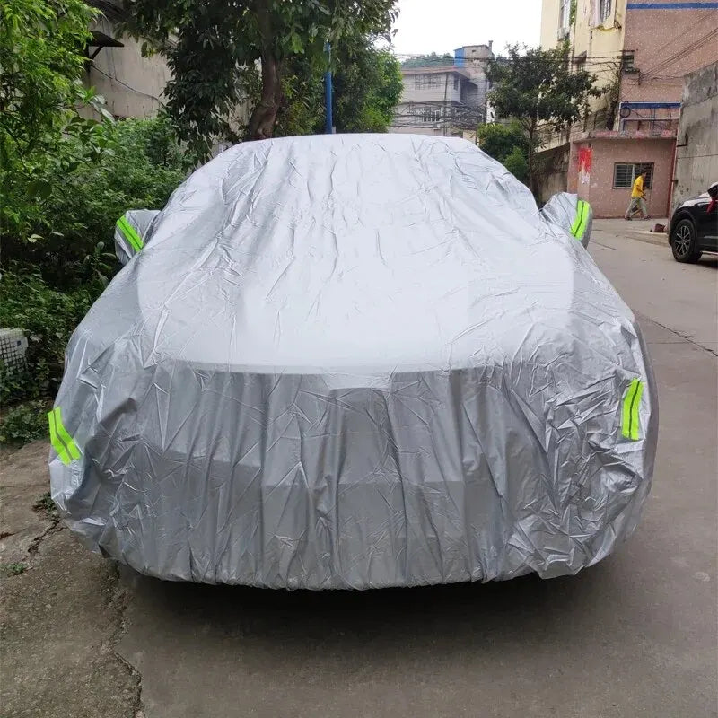 Universal SUV/Sedan Full Car Covers Outdoor Waterproof Sun Rain Snow Protection UV Umbrella Silver S-XXL Auto