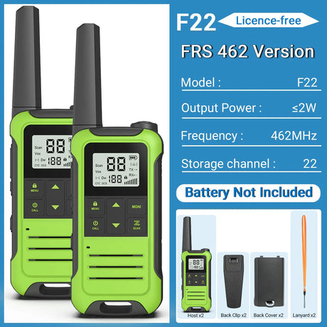 2pcs Baofeng F22 PMR FRS Walkie Talkie Type-c Charging Portable Mini Communication Radio Profesional Two Way Radio For Camping