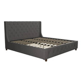 Mercer Upholstered Bed, King Gray Linen  muebles de dormitorio  queen bed frame  bunk beds for kids loft bed