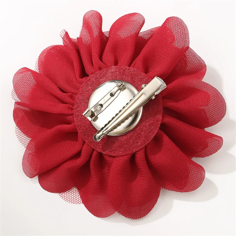 Brooch New Red Bridal Brooches Big Flower Women's Jewelry