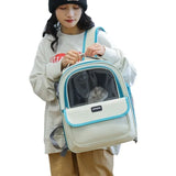 Cat Carrier Bag PU Portable Travel Outdoor Backpack for Small Dog Cats Transparent Breathable Carrying Shoulder Bag Pet Supplies