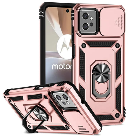 For Motorola Moto G32 Case Ring Holder Slide Camera Lens Protection Phone Cases For Moto G 32 g32 MotoG32 Shockproof Armor Cover