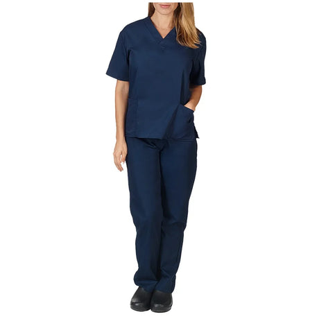 Solid High Quality New Scrub Uniforms Suit Beauty Pet Shop Uniforms Salon Womens Scrub Set Work Wear Scrub Suit Tops + Pants