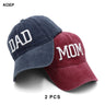 KOEP MOM And DAD Baseball Cap Fishing Caps Men Outdoor Women Washed And Worn Pregnancy Announcement Hats 3D Embroidery