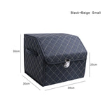 PU Leather Car Trunk Storage Box Top Grade Car Organizer Folding Storage Bag Automobile Stowing Tidying Box For Sedan SUV MPV