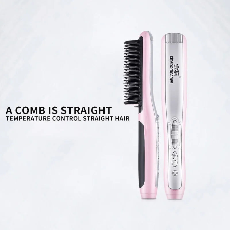 6 Speeds Negative Ion Hair Care 30s Rapid Heating  Straightening Brush Hair Styling Appliances Home Hot Comb