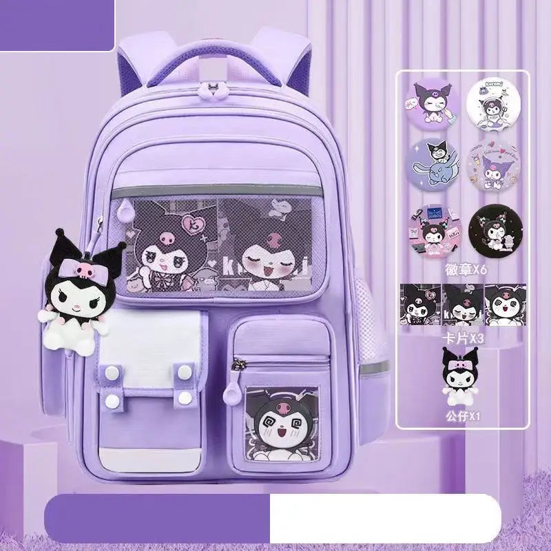 Sanrioed Kuromi Anime Cute Large Capacity Backpack Schoolbags Student Cartoon Shoulder Bag Travel Birthday Gift for Friend