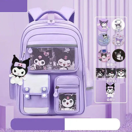 Sanrioed Kuromi Anime Cute Large Capacity Backpack Schoolbags Student Cartoon Shoulder Bag Travel Birthday Gift for Friend