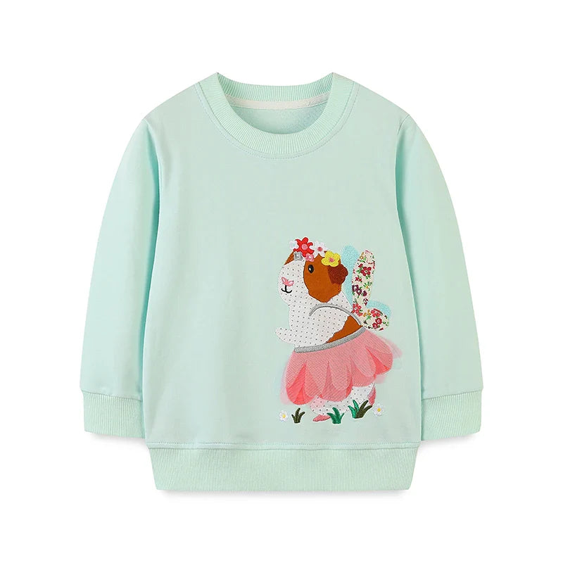 Little maven Baby Girls Sweatshirts Cotton Cartoon Alpaca Hoodies Kids Tops Autumn Casual Clothes Jacket Coat for Child