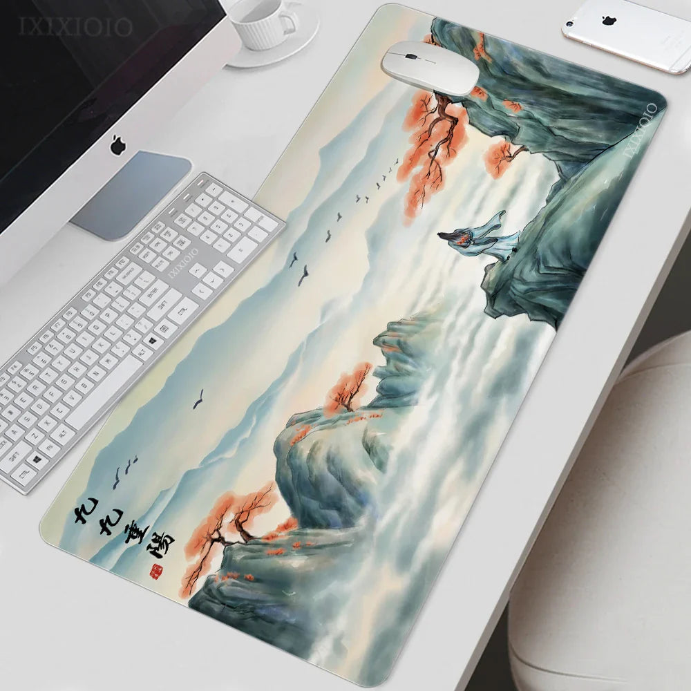 Mouse Pad Gaming Chinese Ancient Painting XL Mousepad XXL keyboard pad Natural Rubber Soft Non-Slip Office Accessories Mice Pad