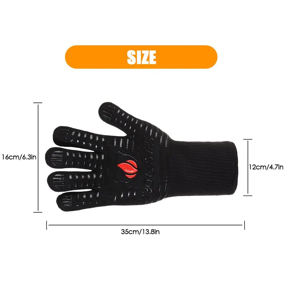 1Pc Fire Heat Glove Heat insulation Fire-resistant Glove Coal Stove Fireplaces Log Burner Stoves Safety Glove Hand Protection