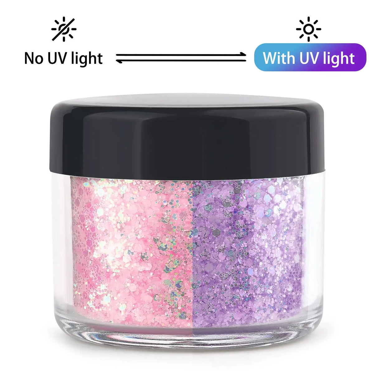 10g/Bottle UV Light Sensitive Changing Color Nail Art Glitter Powder Laser Nail Sequins DIY Jewelry Making Accessories