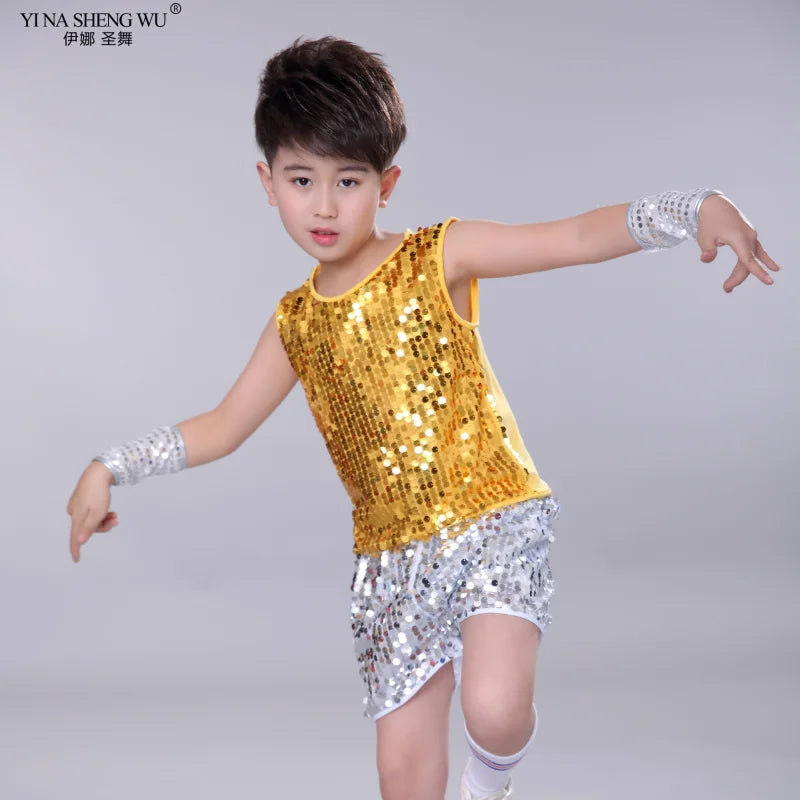 Children's Jazz Dance Suits Children's Day Sequined Costumes Street Dance Suits Boys and Girls Dance Performances Costumes