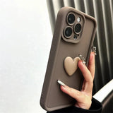 Ottwn Cute INS 3D Love Heart Silicone Phone Case For iPhone 11 12 13 14 15 Pro Max XS XR 7 8 Plus SE 2020 Shockproof Candy Cover