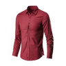 Men's Elastic Spring And Autumn New long Sleeve Shirt Anti-wrinkle Free ironing Business Comfort Fashion Breathable Slim