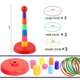 Children Outdoor Fun & Toy Sports Circle Ferrule Stacked Layers Game Parent-Child Interactive Ferrule Throwing Game Kids