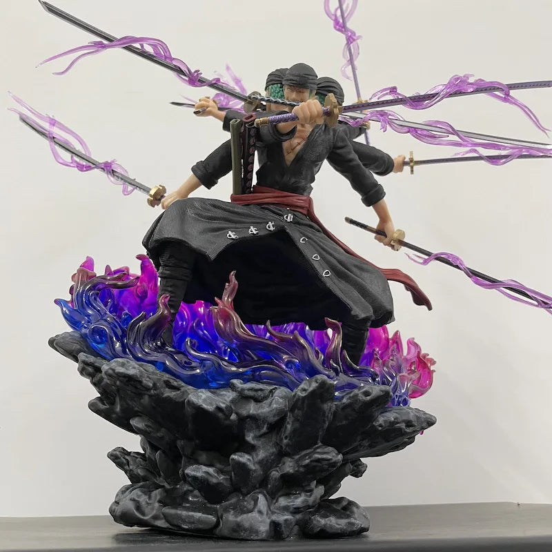 40cm Anime One Piece Zoro Figure Wano Onigashima 9 Swords Style Action Figurine PVC Statue Model Collectible Decoration Toy Gift