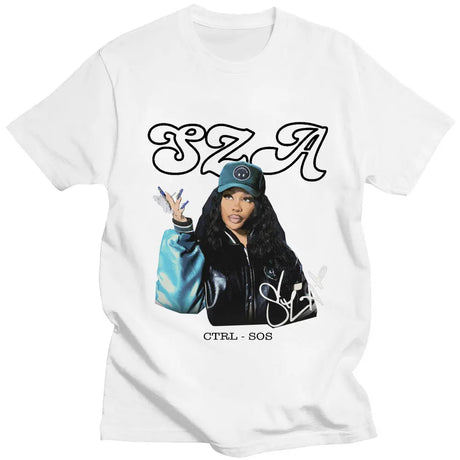 Rapper SZA CTRL X SOS Album Graphic Print T Shirt Vintage Punk Hip Hop Harajuku T Shirt Fashion Casual Plus Size T Shirt Women