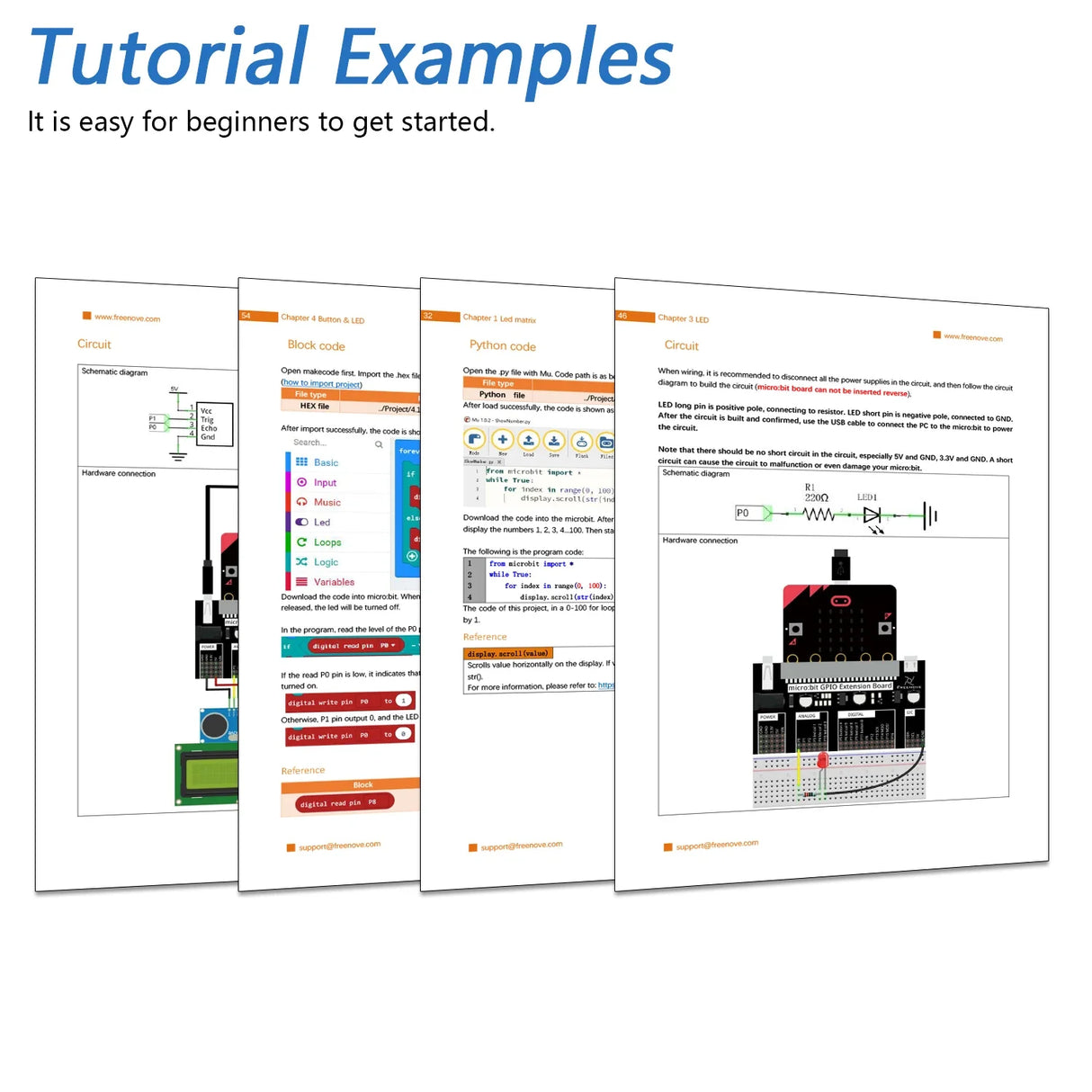 Freenove Super Starter Kit for BBC micro:bit V2, 266-Page Detailed Tutorial, 192 Items, 38 Projects, Blocks and Python Code