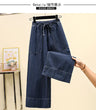 Plus Size 3XL 4XL 5XL Denim Pants For Women High Waist Fashion Loose Wide Leg Jean Street Clothing Female Large Korean