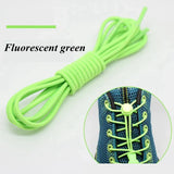 1 Pair 22 Colors Elastic Shoelaces Round Locking No Tie Shoe Laces Kids Adult Quick Lazy Laces Rubber Sneakers Shoelace T1