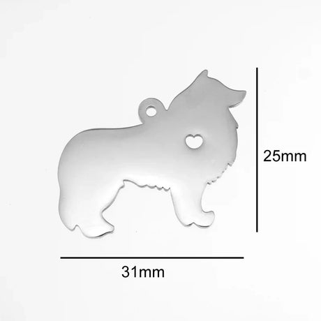 10pcs I Love My Cat Dog Animals Stainless Steel Pendant With Heart Puppy Pet ID Blank Dog Tag for Print Mirror Polish