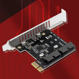 USB 3.0 PCI-E Expansion Card 19Pin 20Pin Header Converter Controller Front Panel PCI Express X1 Extended Card for PC Desktop