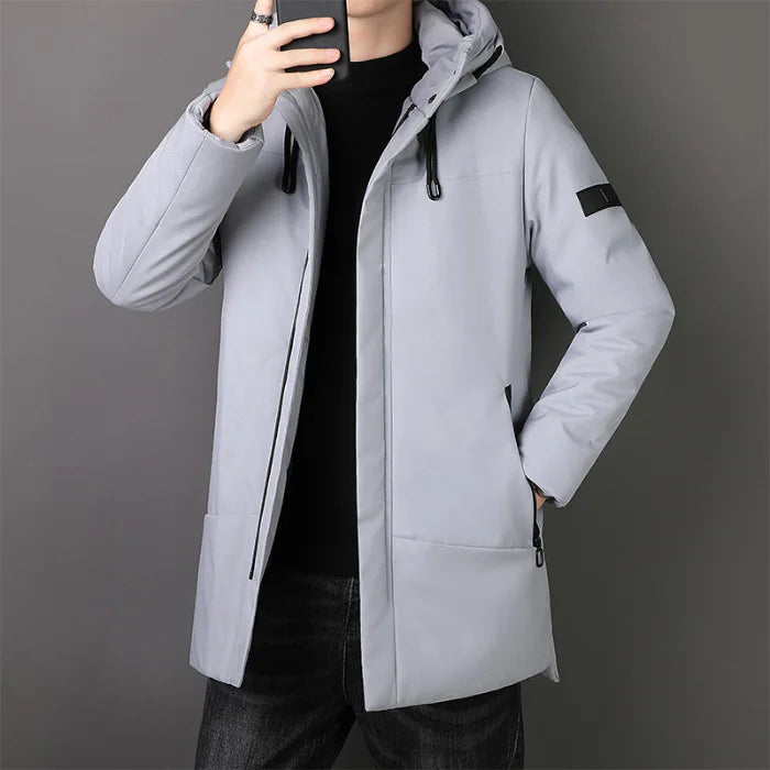 New 2024 Brand Hooded Casual Fashion Long Thicken Outwear Parkas Jacket Men Winter Windbreaker Coats Men Clothing High Quality