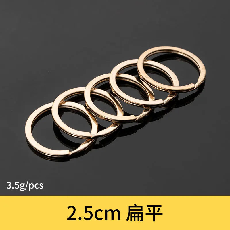 100 Pcs/Lot Rose gold Key Ring Plated 25mm and 30mm Round Split Keychain Keyrings Wholesale