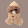 Women' S Autumn and Winter Korean Version Plus Velvet Warm Scarf Wool Hat Outdoor Cold- Proof Ear Protection One- Piece Cap