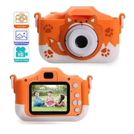 Kids Digital Camera HD 1080P 20MP with USB Charger Animal Cartoon Camera Fox Shockproof Silicone Protection Cover Birthday Gift